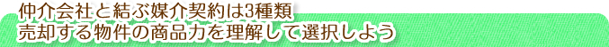 仲介会社と結ぶ媒介契約は3種類